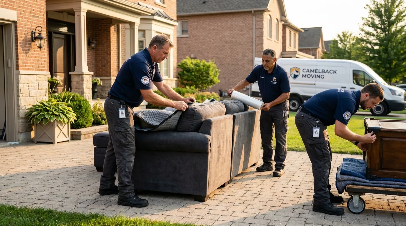 Large estate moving crew wrapping furniture in Stanley, VA